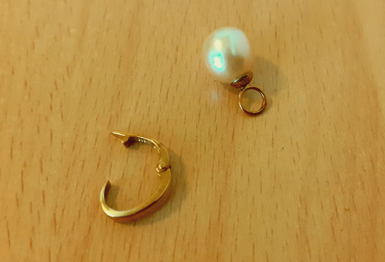 Gold 333 Anhänger Perle Clipöse ca. 1,69g – Foto 2
