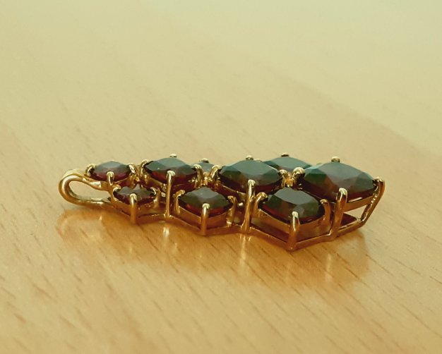 Gold 333 Anhänger 10 Steine violett ca. 2,28g – Foto 2