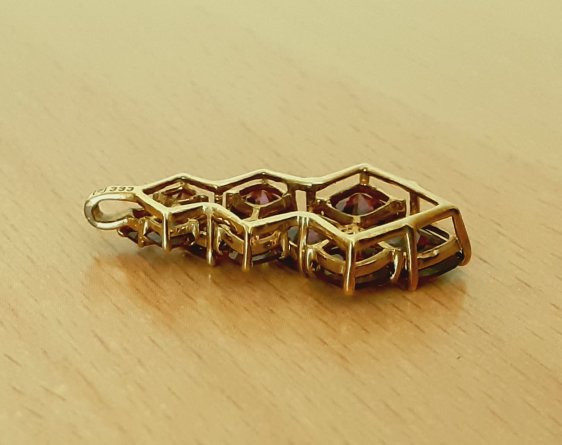 Gold 333 Anhänger 10 Steine violett ca. 2,28g – Foto 4