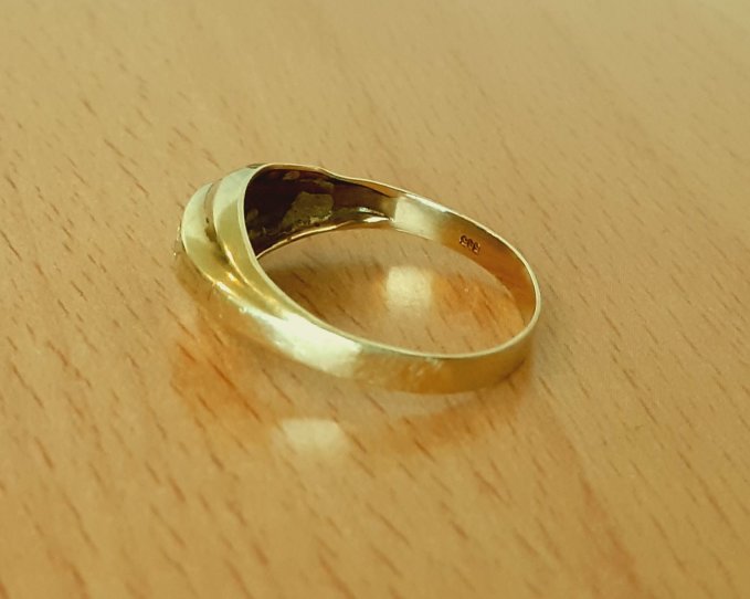 Gold 585 Ring 3 Steine weiß ca. 1,9g – Foto 4