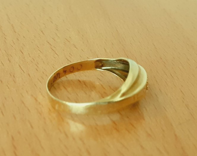 Gold 585 Ring 3 Steine weiß ca. 1,9g – Foto 5