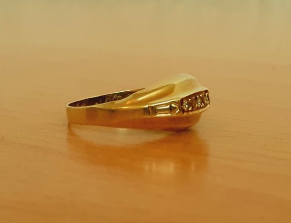 Gold 585 Ring 3 Steine weiß ca. 1,9g – Foto 7