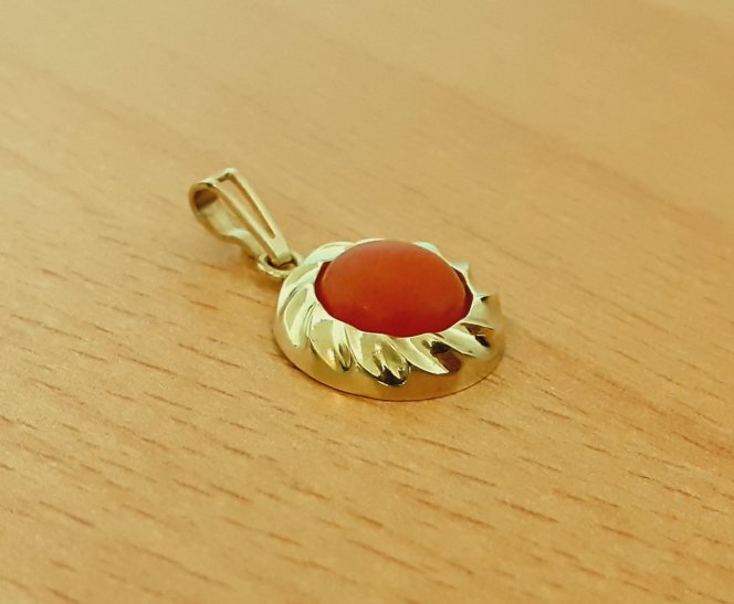 Gold 333 Anhänger Besatz orange ca. 1,11g