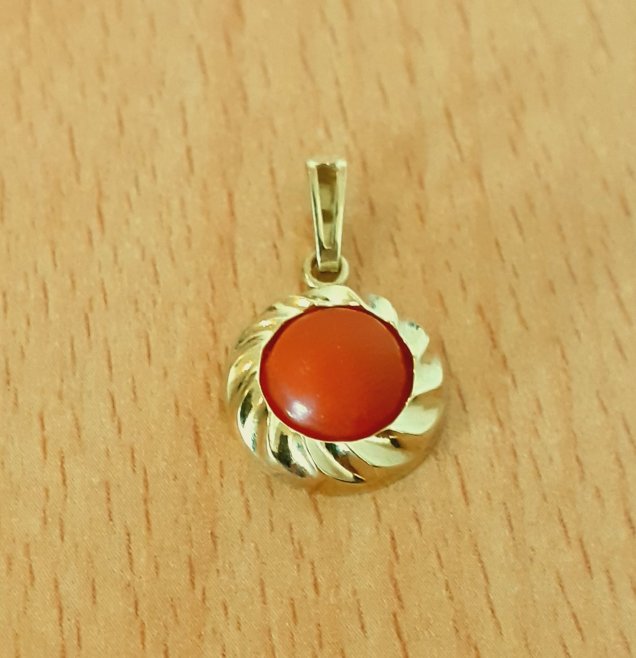 Gold 333 Anhänger Besatz orange ca. 1,11g – Foto 2