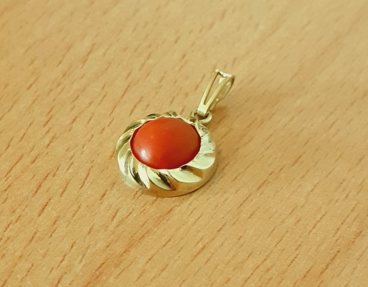 Gold 333 Anhänger Besatz orange ca. 1,11g – Foto 3