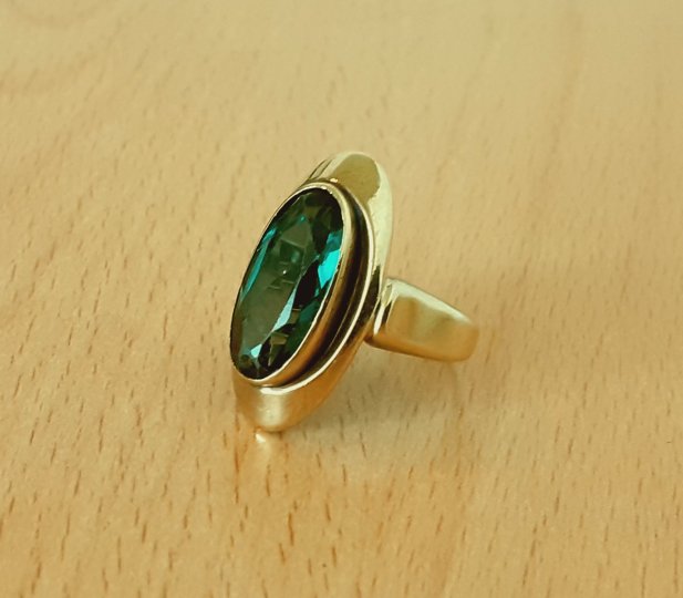 Gold 333 Ring Stein grün ca. 4,19g – Foto 2
