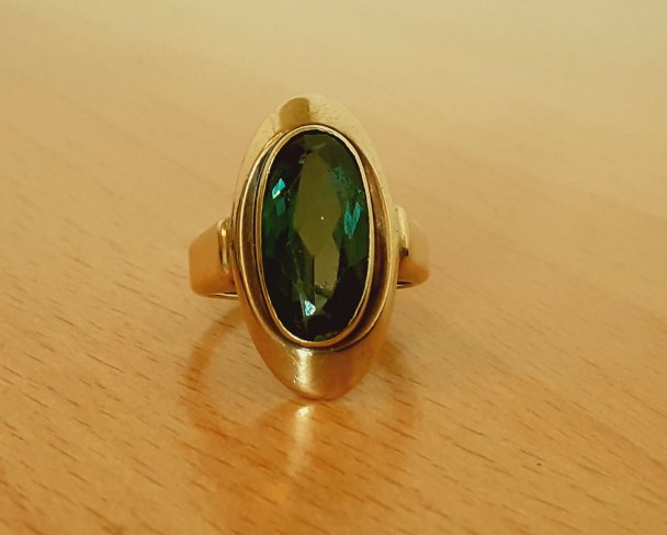 Gold 333 Ring Stein grün ca. 4,19g – Foto 3