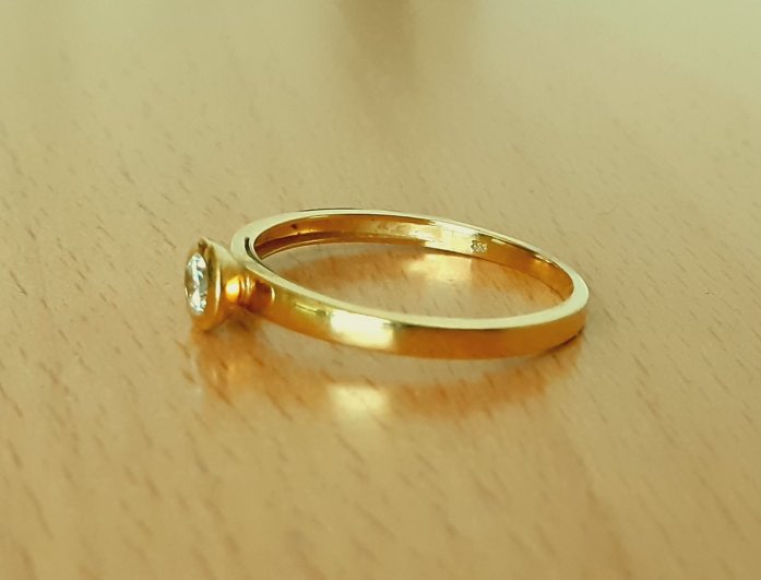 Gold 333 Ring Stein weiß ca. 1,78g – Foto 2