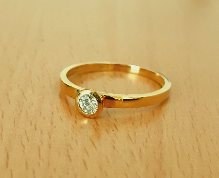 Gold 333 Ring Stein weiß ca. 1,78g – Foto 3