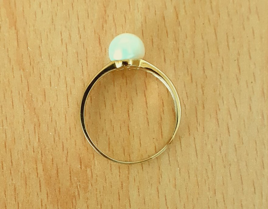 Gold 375 Ring mit Perle ca. 2,6g – Foto 4