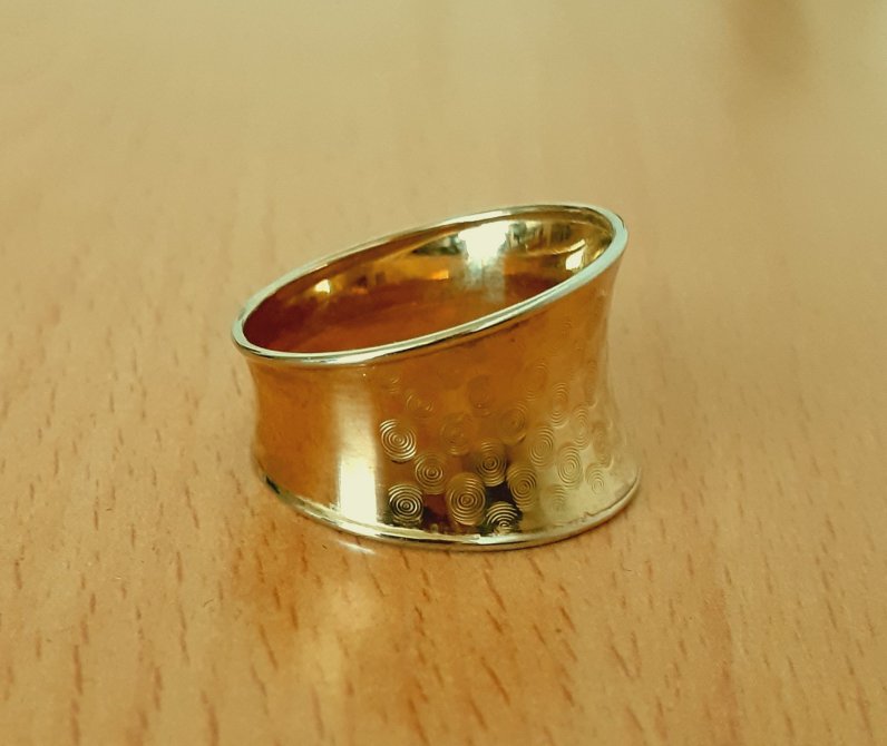 Gold 375 Ring Kreismuster ca. 3,2g – Foto 3
