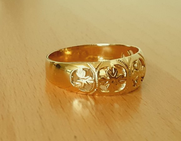 Gold 585 Ring Kreuzmuster ca. 3,64g – Foto 2