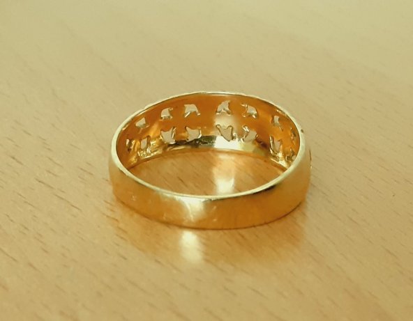 Gold 585 Ring Kreuzmuster ca. 3,64g – Foto 3