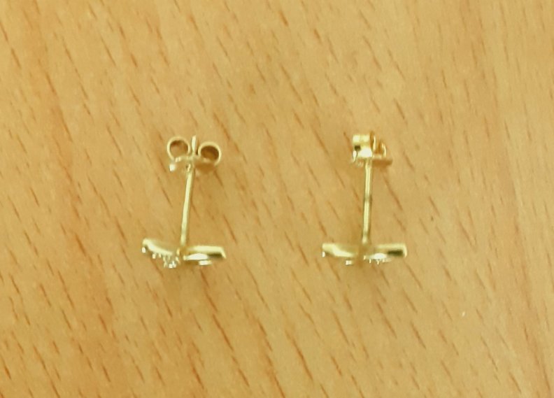 Gold 585 Ohrstecker Schmetterling ca. 1,08g – Foto 4