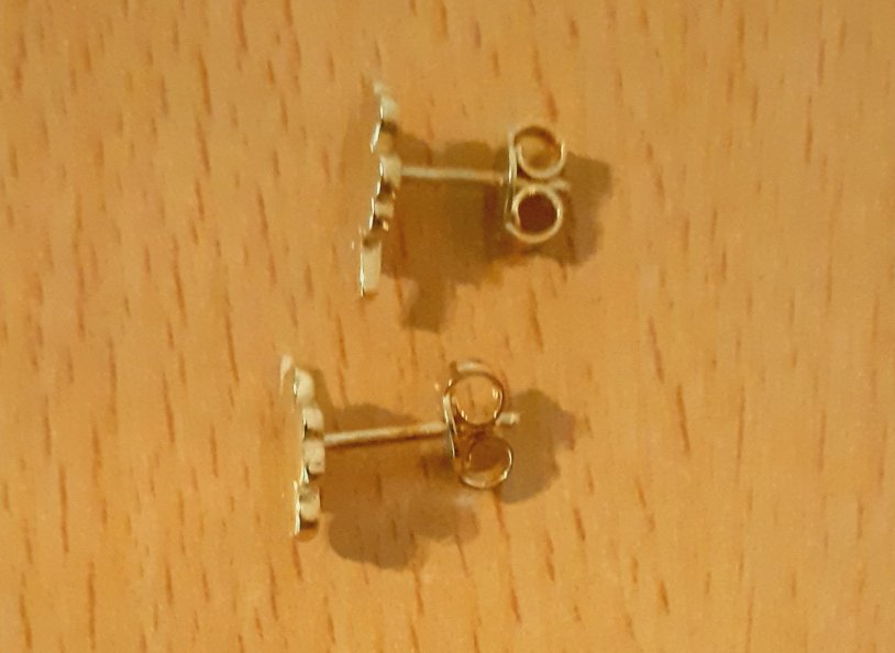 Gold 585 Ohrstecker Kleeblatt ca. 1,43g – Foto 2
