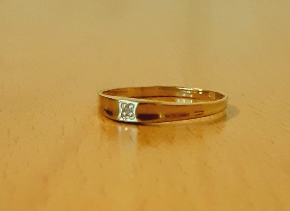 Gold 333 Ring Stein weiß ca. 0,75g – Foto 2