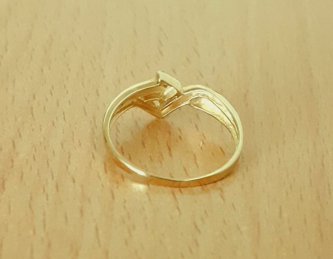 Gold 585 Ring Stein weiß ca. 1,72g – Foto 3