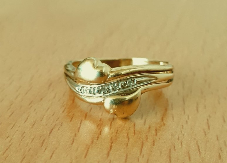 Gold 585 Ring Steine weiß ca. 2,35g – Foto 2