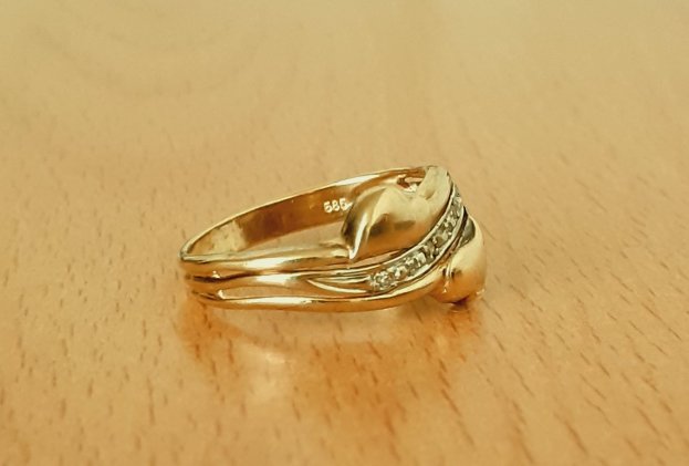 Gold 585 Ring Steine weiß ca. 2,35g – Foto 3